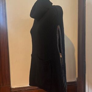 Ann Taylor Black Knit Turtleneck Poncho
